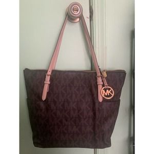 Preloved Michael Kors Shoulder Mk Logo Brown Bag - image 1